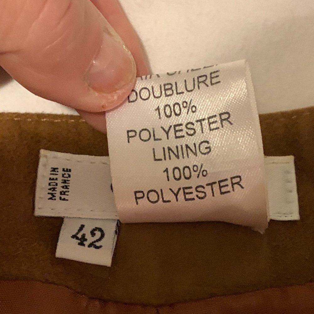 CELINE Paris, REAL SUEDE lined pants, vintage,  size 42, made in France, short - Picture 6 of 8